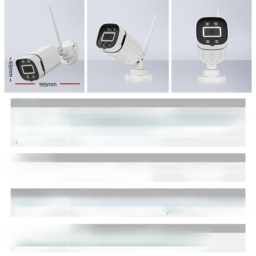 3MP Wireless CCTV Security Camera System Home IP Cameras WiFi 8CH NVR