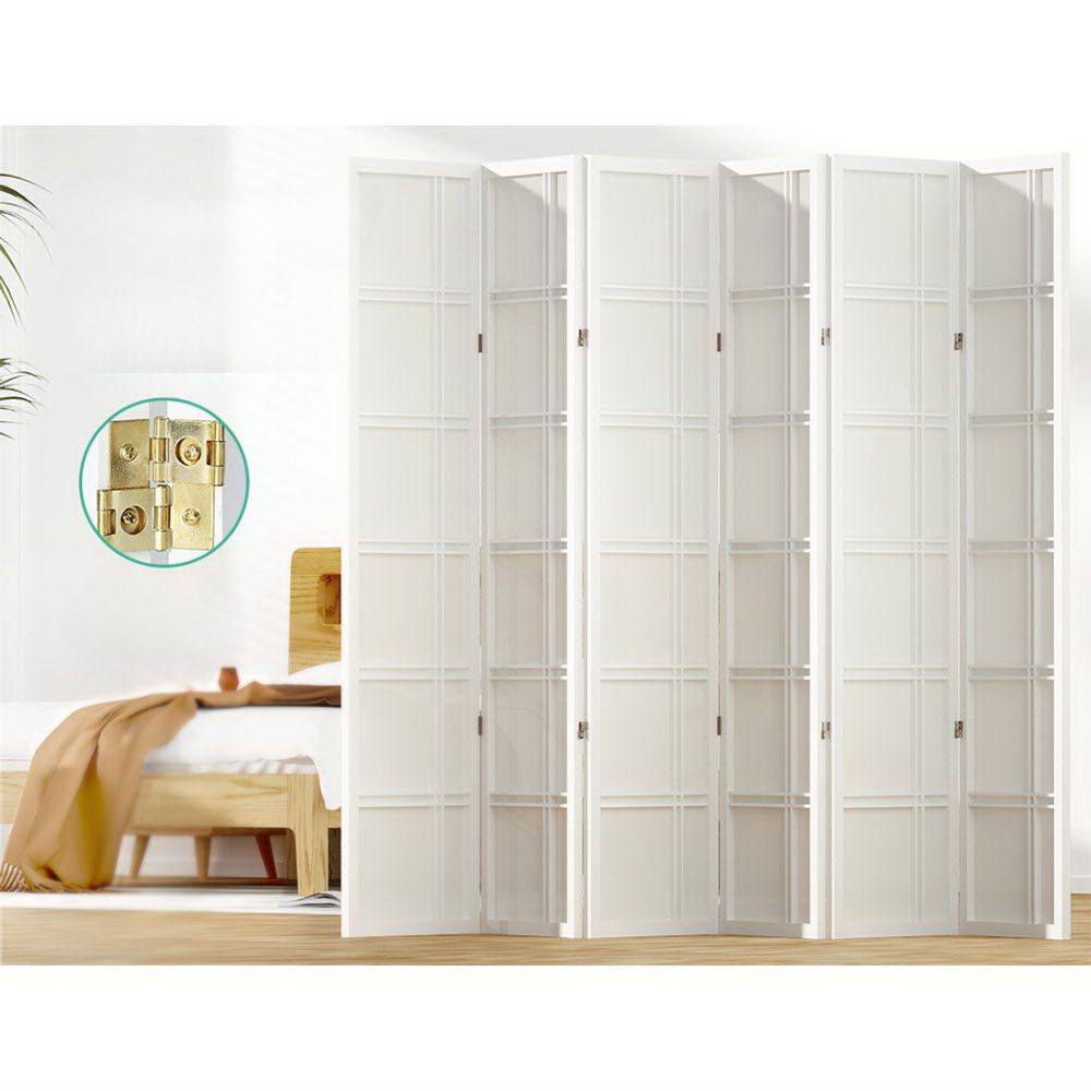 Room Divider Screen Privacy Wood Dividers Stand 6 Panel White
