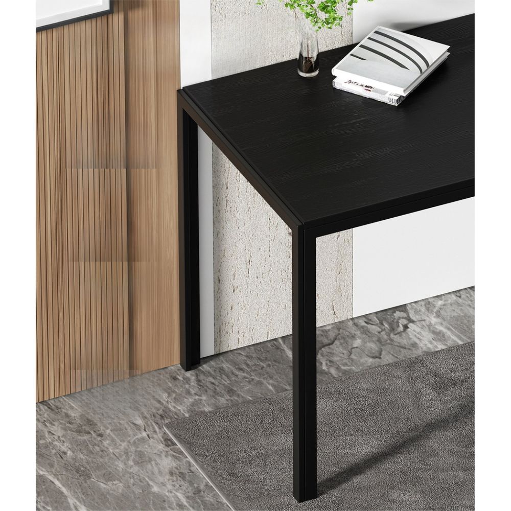 Dining Chairs and Table Dining Set 4 Chair Set Of 5 Wooden Top Black