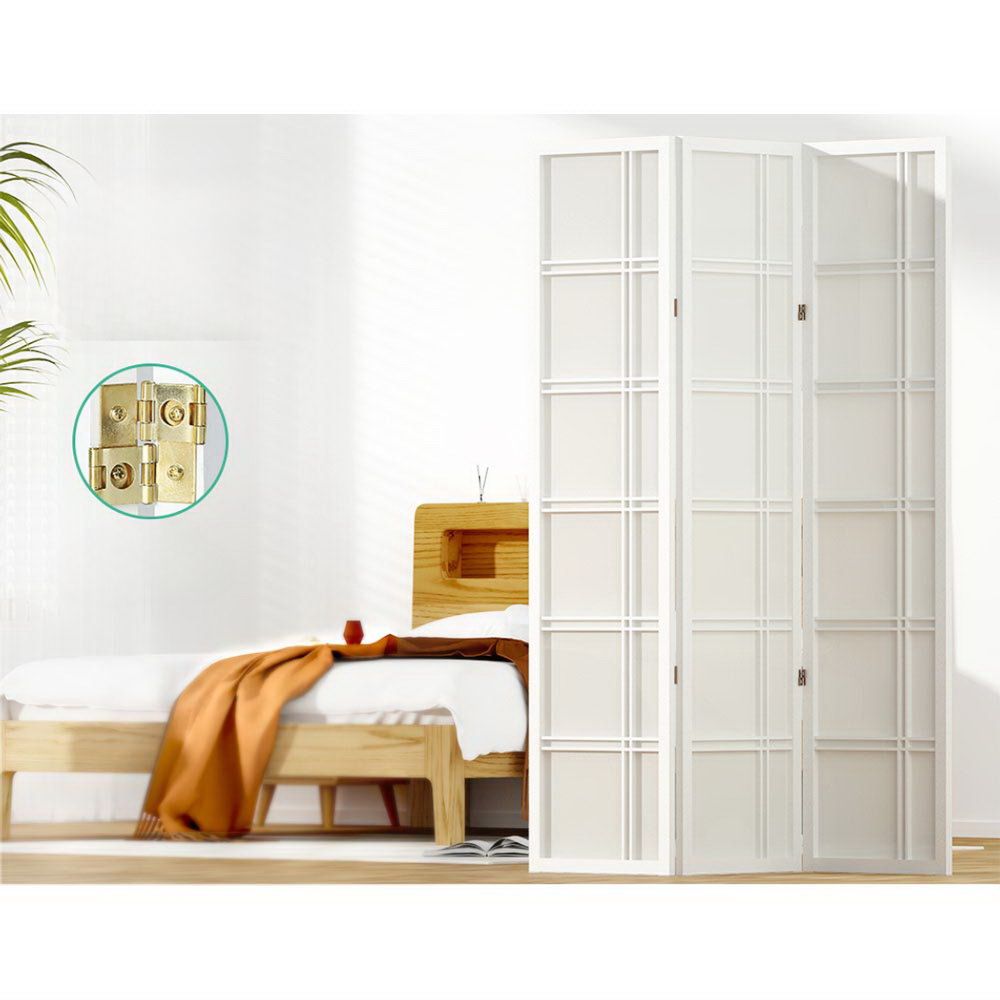 Room Divider Screen Privacy Wood Dividers Stand 3 Panel White