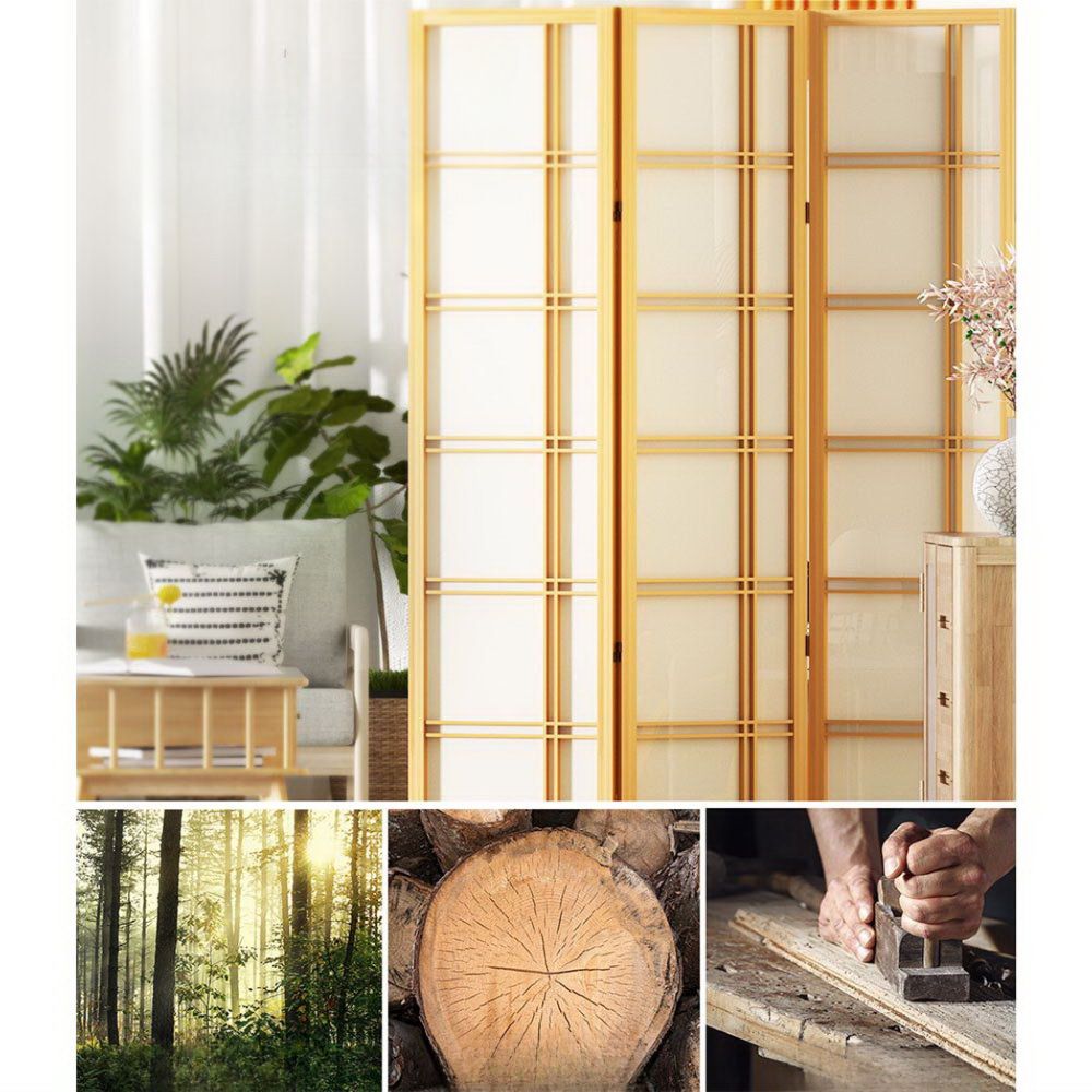 Room Divider Screen Privacy Wood Dividers Stand 3 Panel Natural