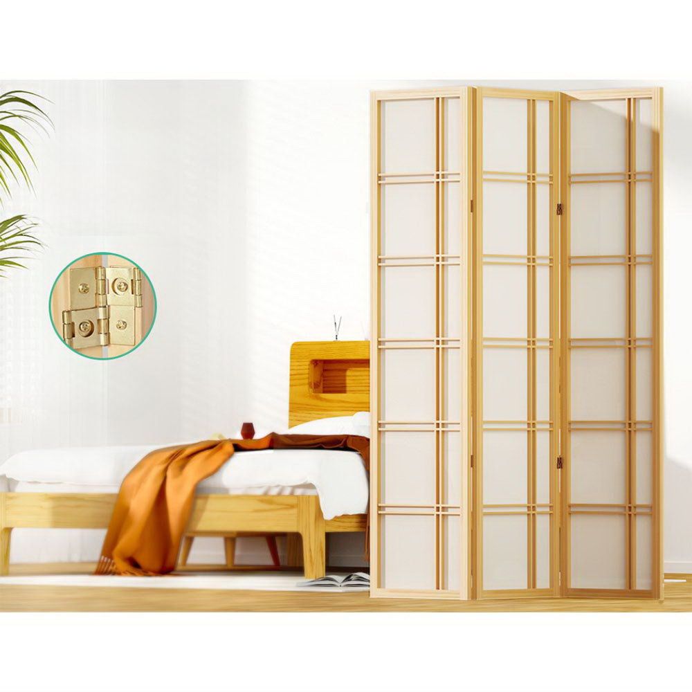 Room Divider Screen Privacy Wood Dividers Stand 3 Panel Natural