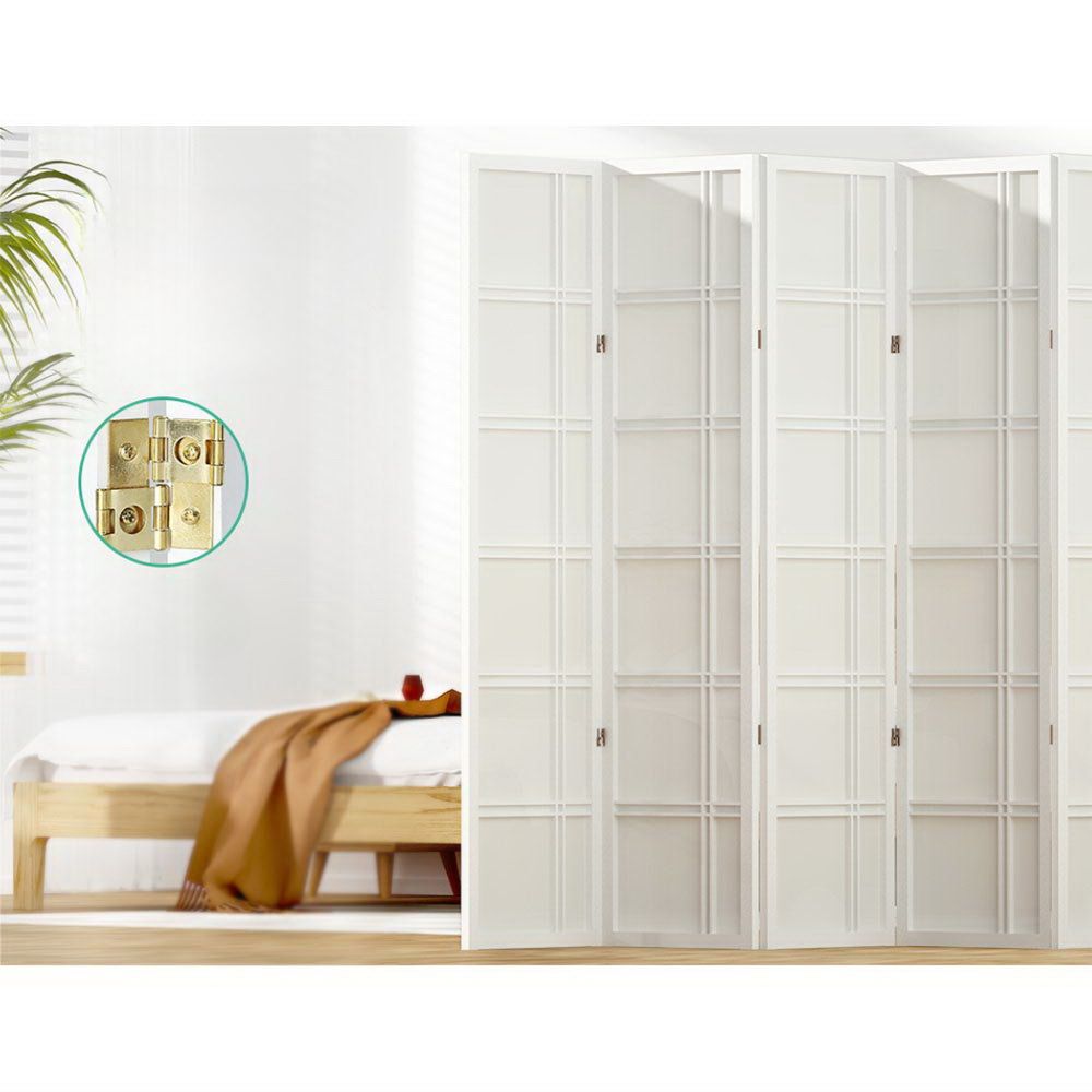 Room Divider Screen Privacy Wood Dividers Stand 8 Panel White
