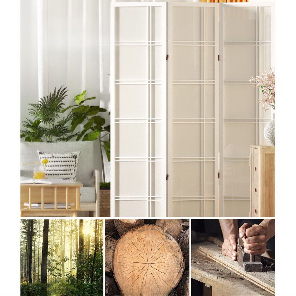 Room Divider Screen Privacy Wood Dividers Stand 8 Panel White