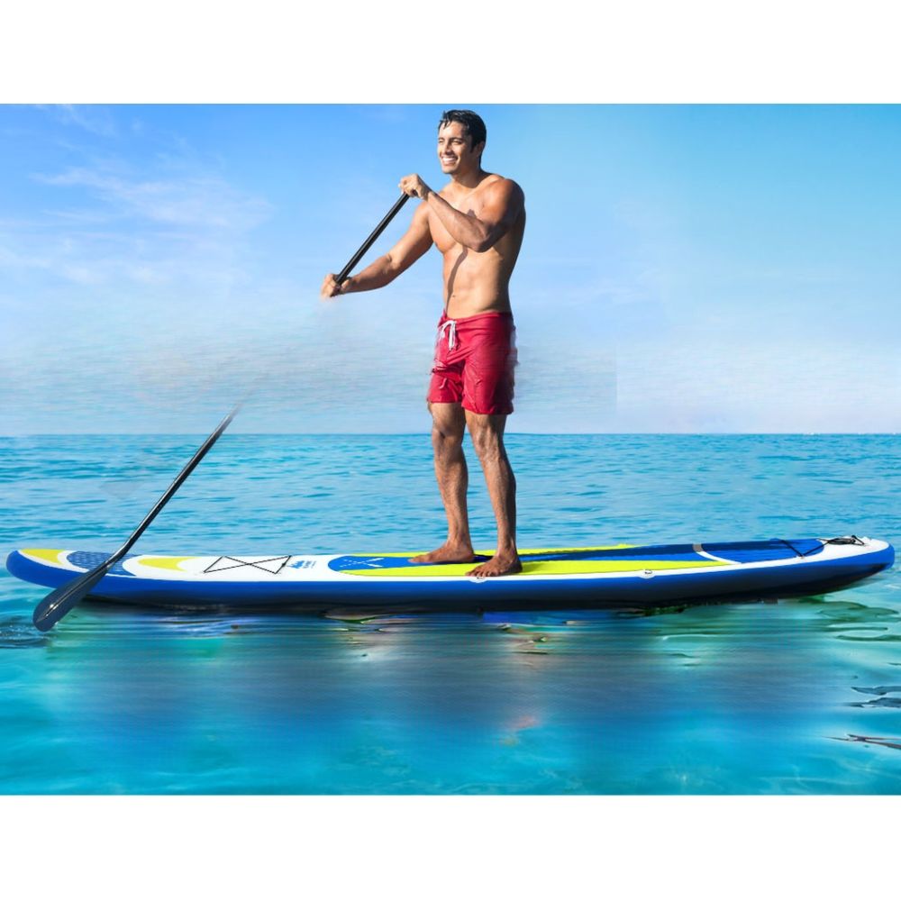 Stand Up Paddle Board Inflatable Surfboard Kayak Yellow Blue White - 11ft