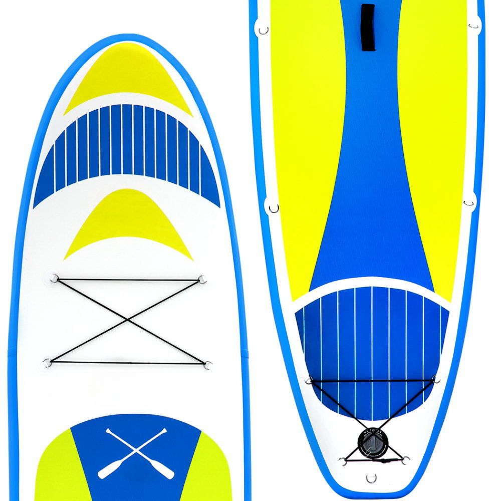 Stand Up Paddle Board Inflatable Surfboard Kayak Yellow Blue White - 11ft
