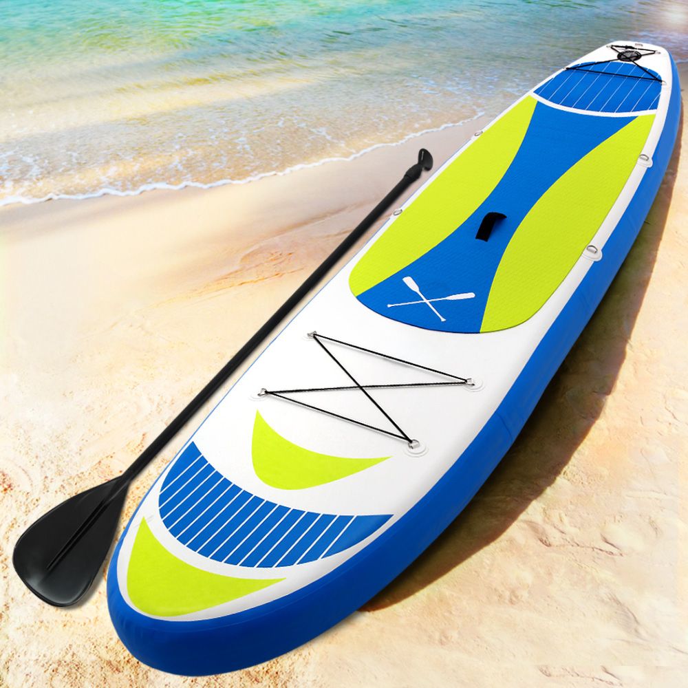 Stand Up Paddle Board Inflatable Surfboard Kayak Yellow Blue White - 11ft