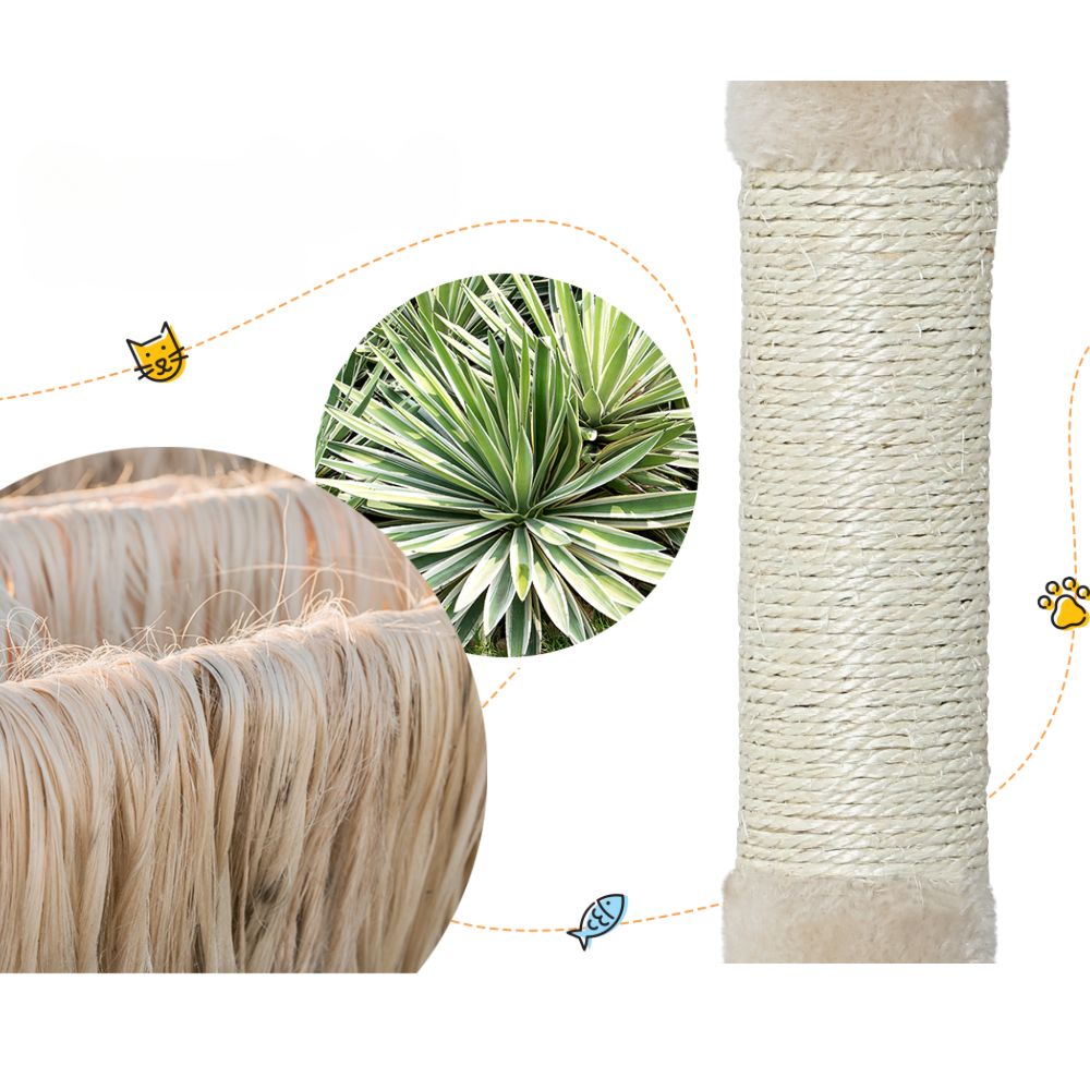 Cat Tree Tower Scratching Post Wood House Play Bed - 90cm
