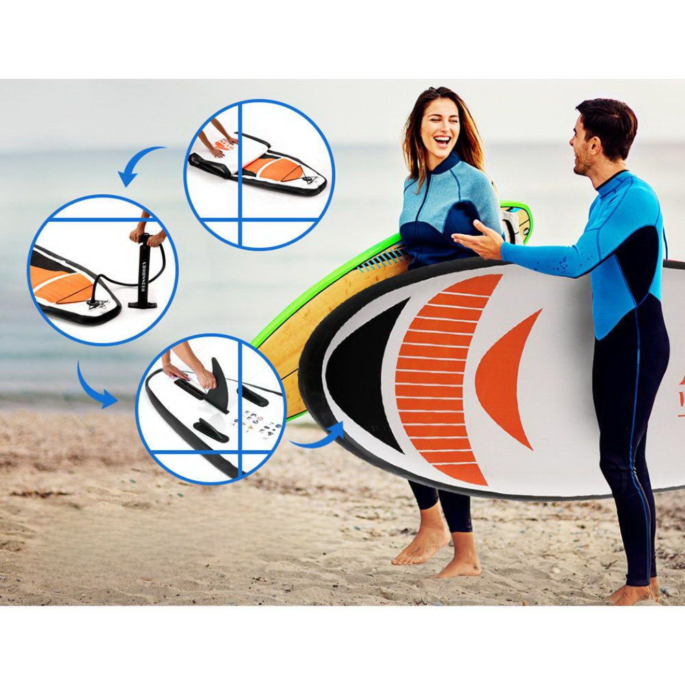 Stand Up Paddle Board Inflatable Surfboard Kayak Red Black White - 11ft