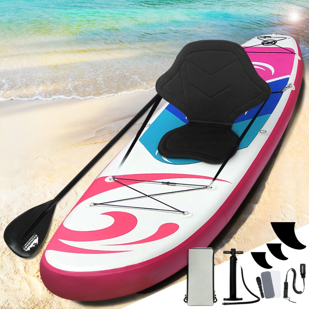 Stand Up Paddle Board Inflatable Surfboard Kayak Pink Blue White - 11ft