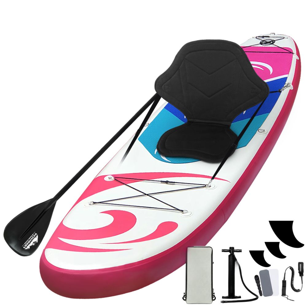 Stand Up Paddle Board Inflatable Surfboard Kayak Pink Blue White - 11ft