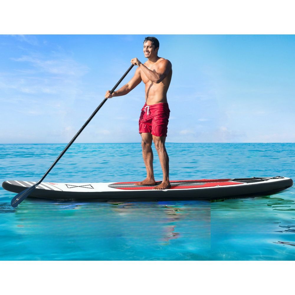 Stand Up Paddle Board Inflatable Surfboard Kayak Black White Red - 11ft