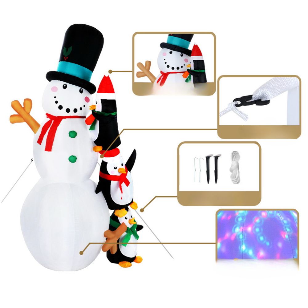 Christmas Inflatable Snowman Xmas Lights Outdoor Decor - 2.4m