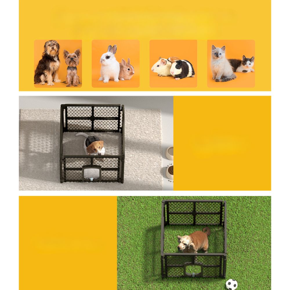 Pet Dog Playpen Enclosure Fence Puppy Cage Plastic Fold - 4 Panel