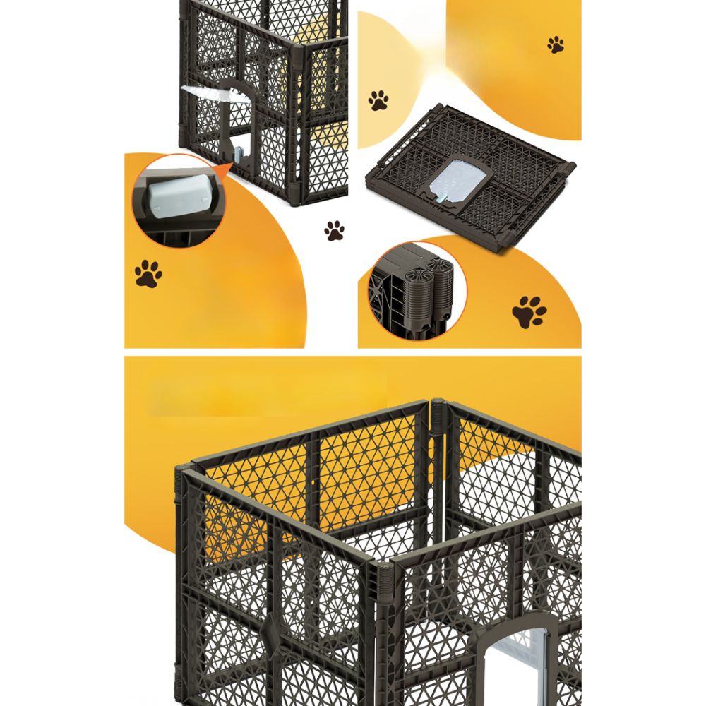 Pet Dog Playpen Enclosure Fence Puppy Cage Plastic Fold - 4 Panel