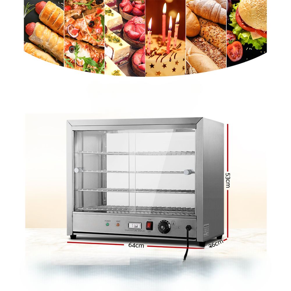 Commercial Food Warmer Electric Pie Hot Display Showcase Cabinet 4 Tier
