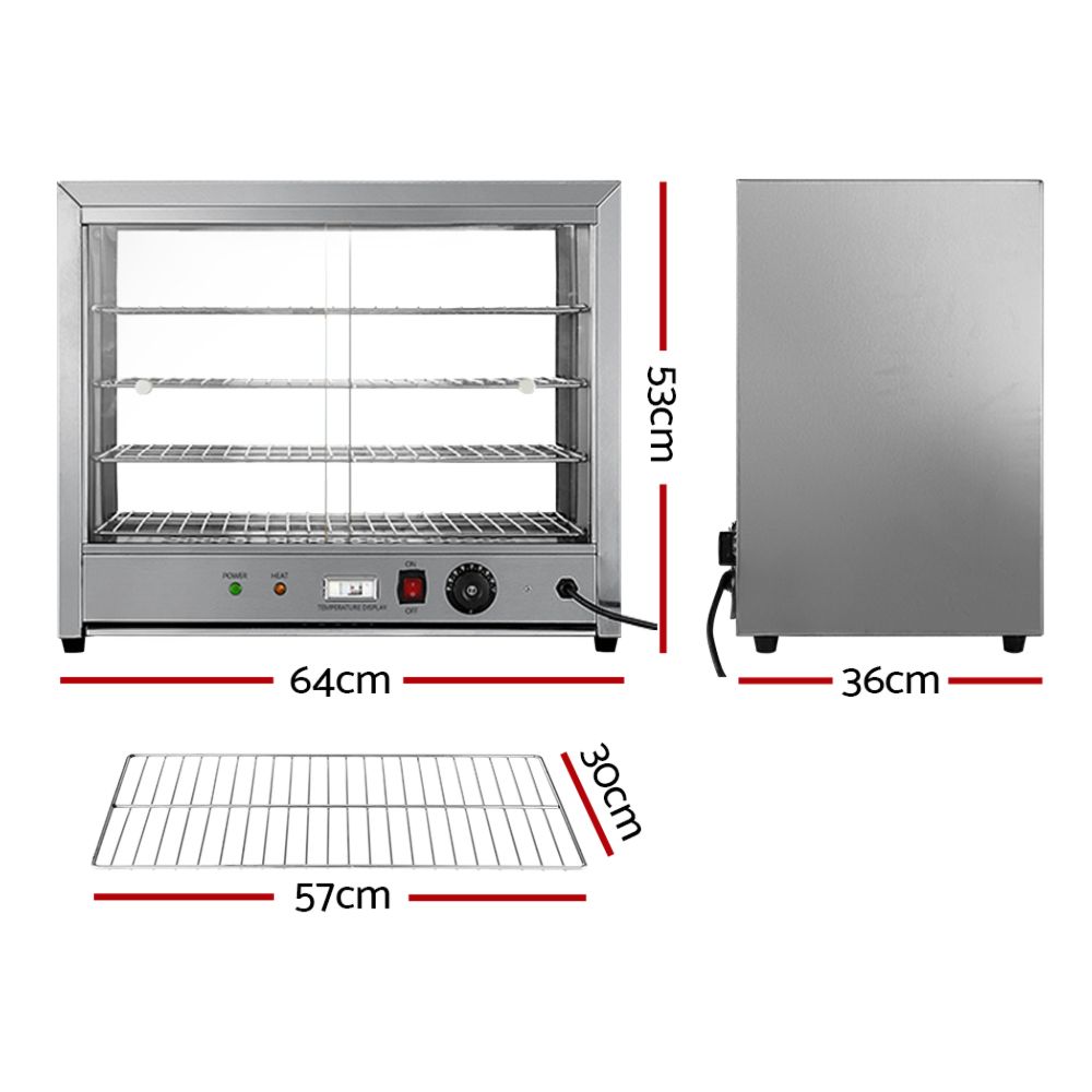 Commercial Food Warmer Electric Pie Hot Display Showcase Cabinet 4 Tier
