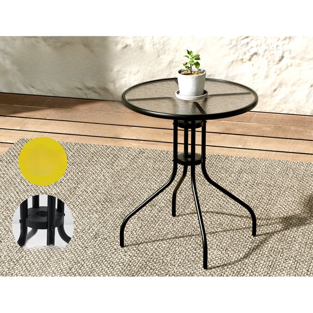 Outdoor Furniture Stackable Table and Chairs Bistro Patio Set -5pcs