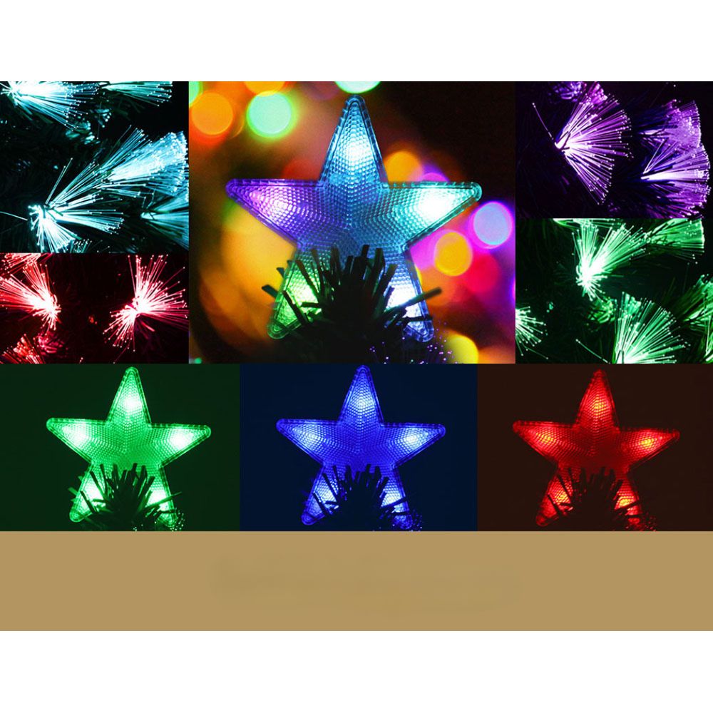 Christmas Tree LED Xmas Lights Optic Fibre Blue Violet Multicolour - 7ft
