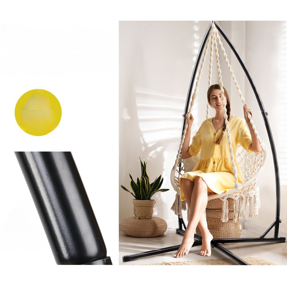 Outdoor Hammock Chair with Steel Stand Swing 120KG Capacity - Cream