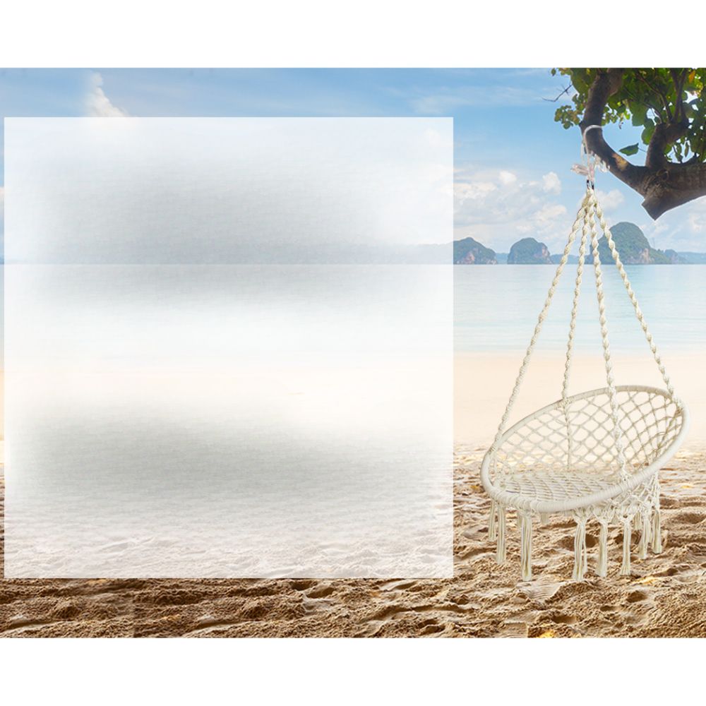 Outdoor Hammock Chair with Stand Cotton Swing 120KG Capacity - Cream