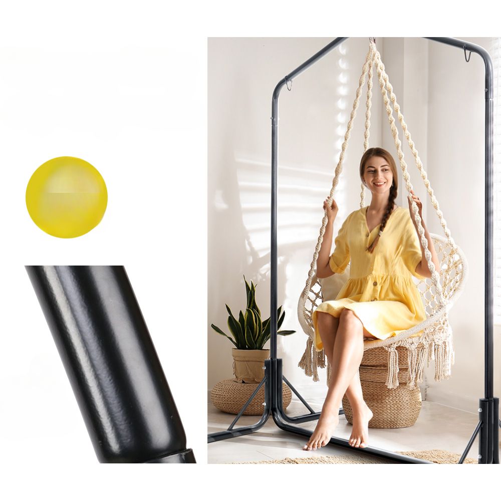 Outdoor Hammock Chair with Stand Cotton Swing 120KG Capacity - Cream