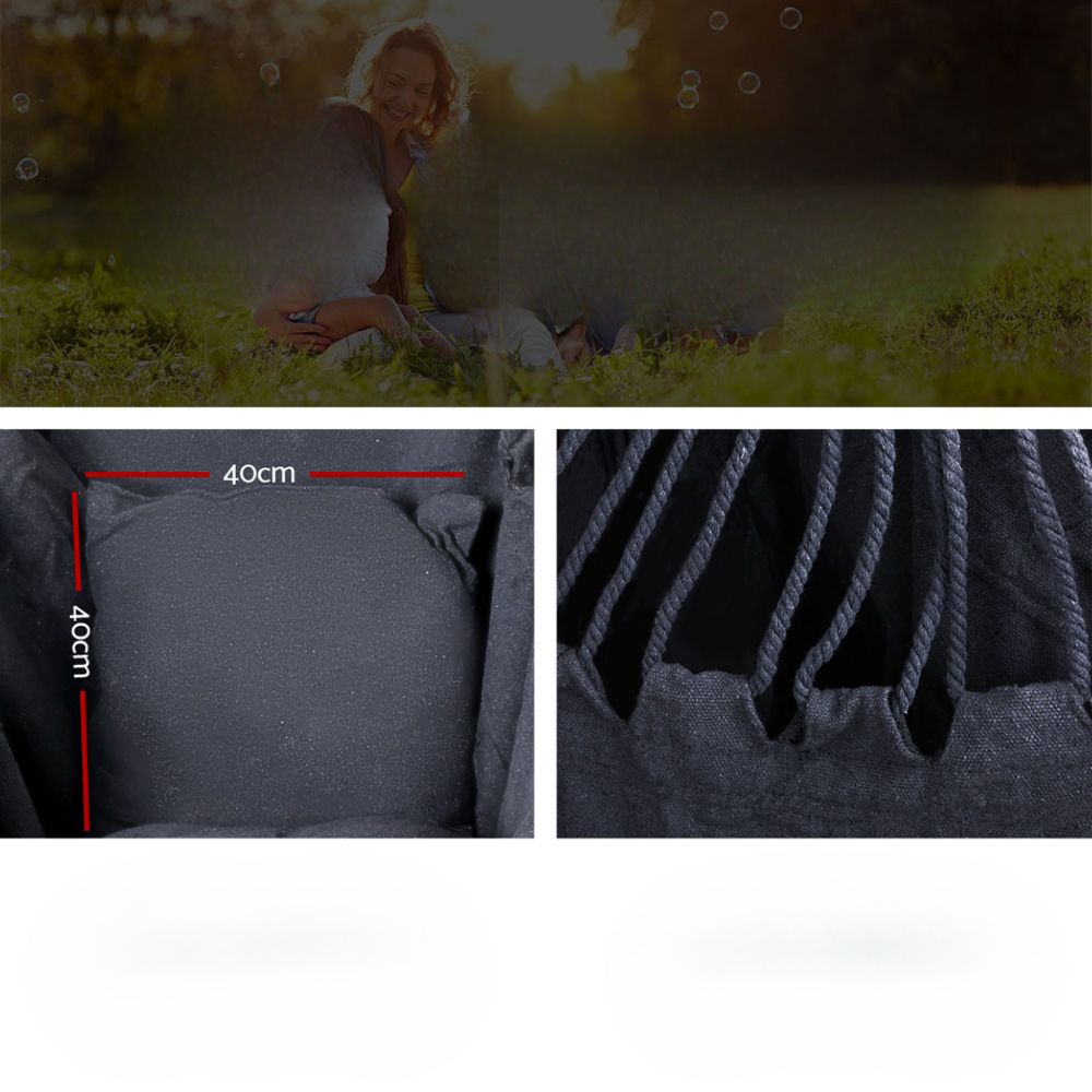 Outdoor Hanging Hammock Pillow Chair with Steel Stand - Grey