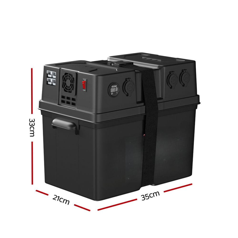 Battery Box Inverter Cycle Portable Caravan Camping USB - 500W