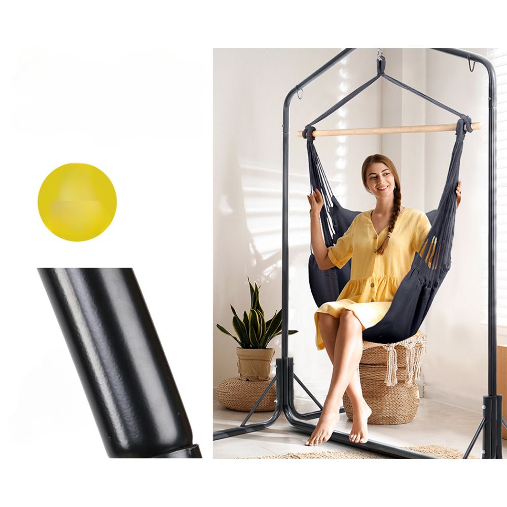 Outdoor Hanging Hammock Pillow Chair with Stand - Grey