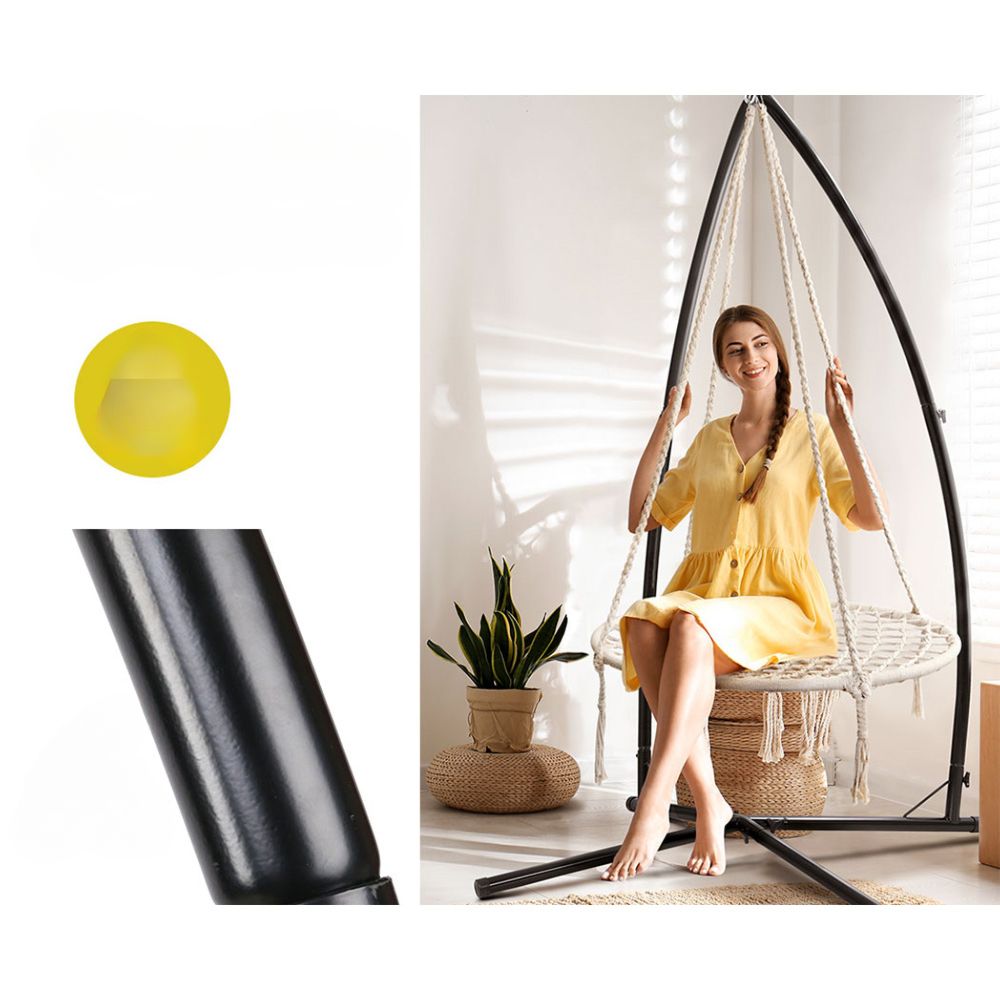 Outdoor Nest Spider Web Swing Hammock Chair Steel Stand - 100cm