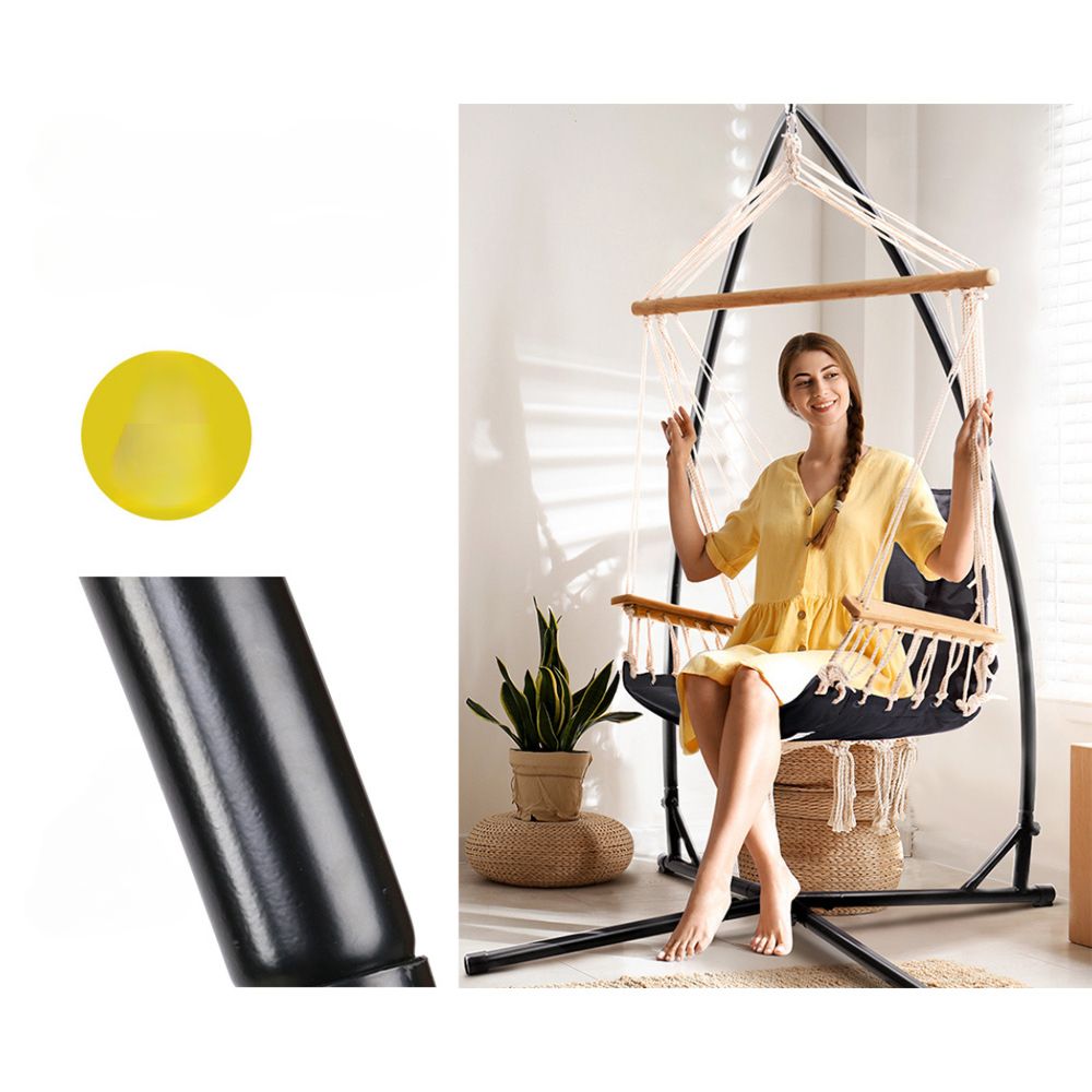 Outdoor Beach Hanging Hammock Chair with Steel Stand - Grey