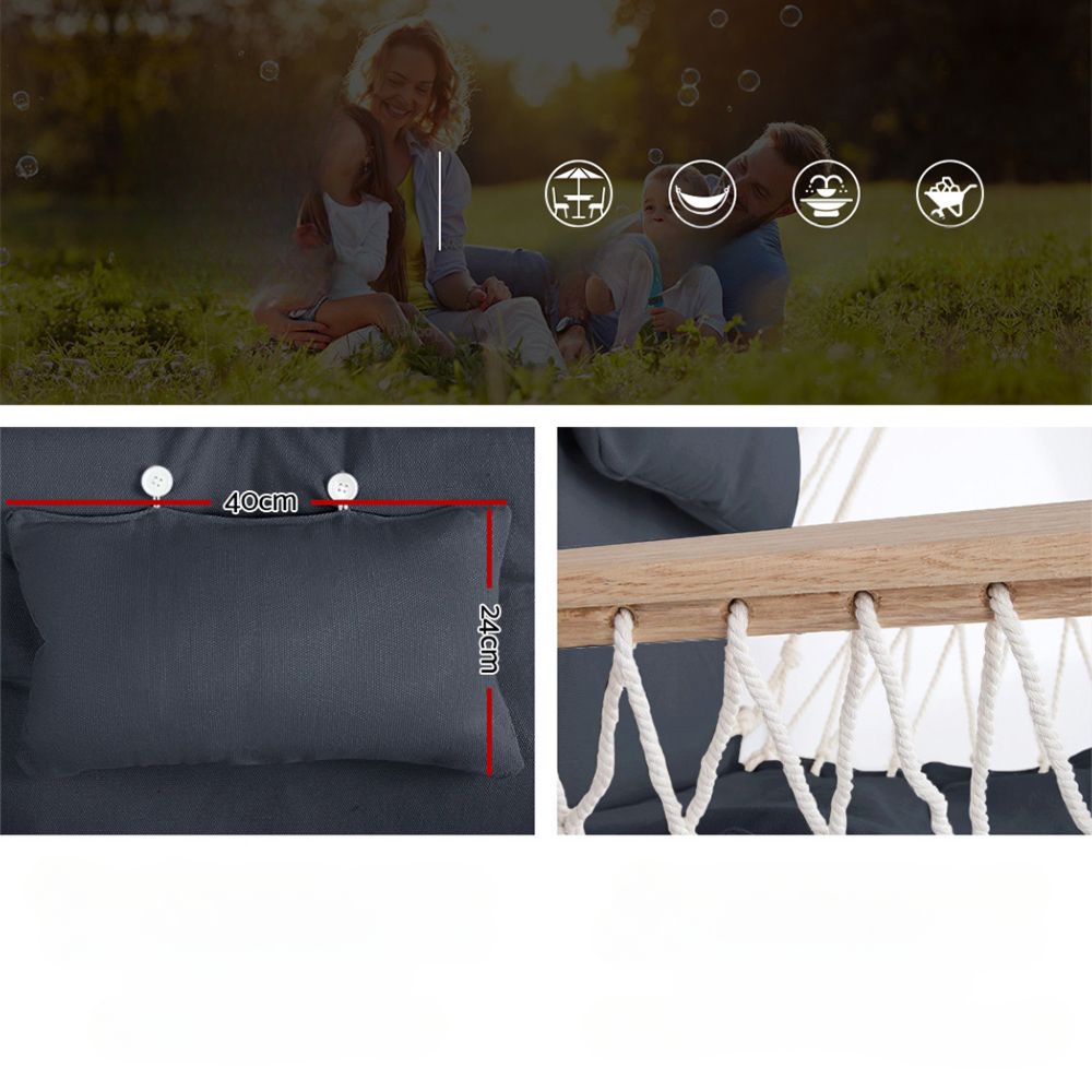 Outdoor Beach Hanging Hammock Chair with Steel Stand - Grey