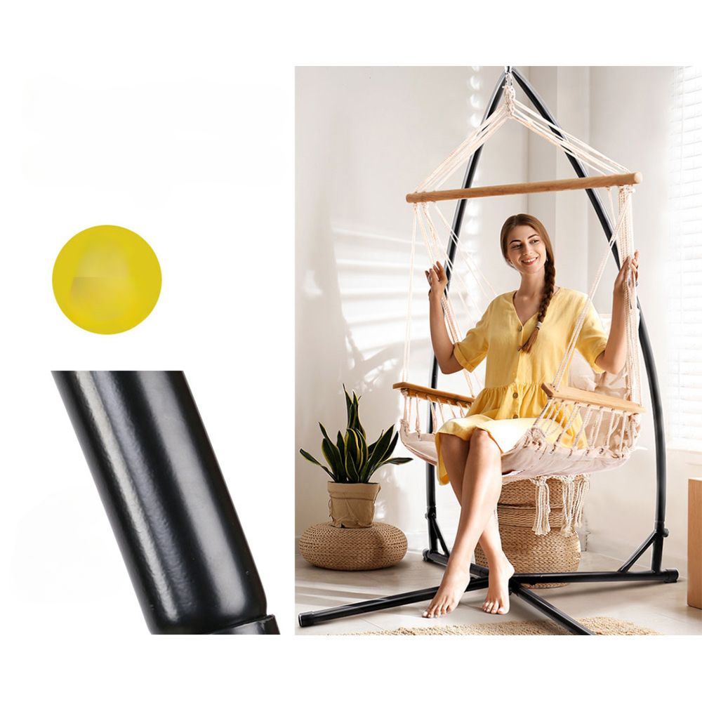 Outdoor Beach Hanging Hammock Chair with Steel Stand - Grey