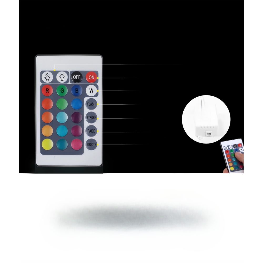 Bedside Tables Drawers Side Table RGB LED High Gloss Nightstand Black