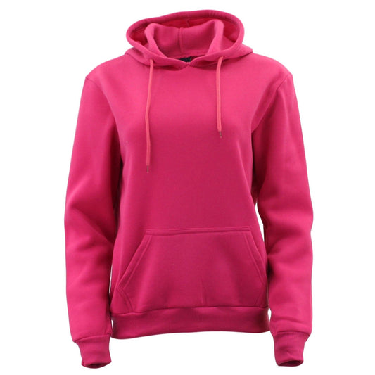Hot Pink Unisex Adult Basic Plain Hoodie Men Pullover Sweater