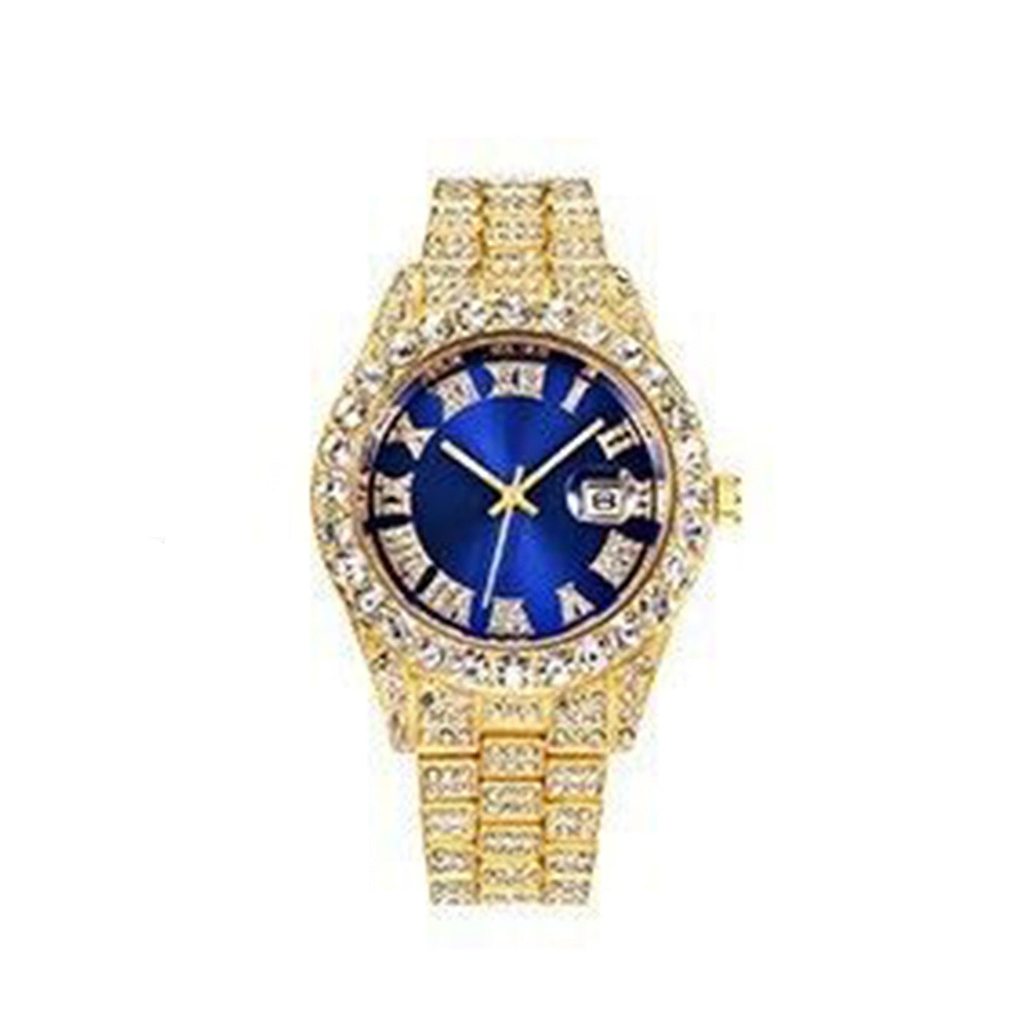 Men Luxury Hip Hop Watch Iced Bling Diamond with Stainless Steel Band