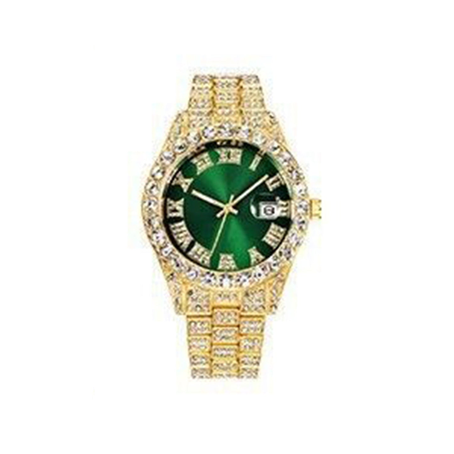 Men Luxury Hip Hop Watch Iced Bling Diamond with Stainless Steel Band