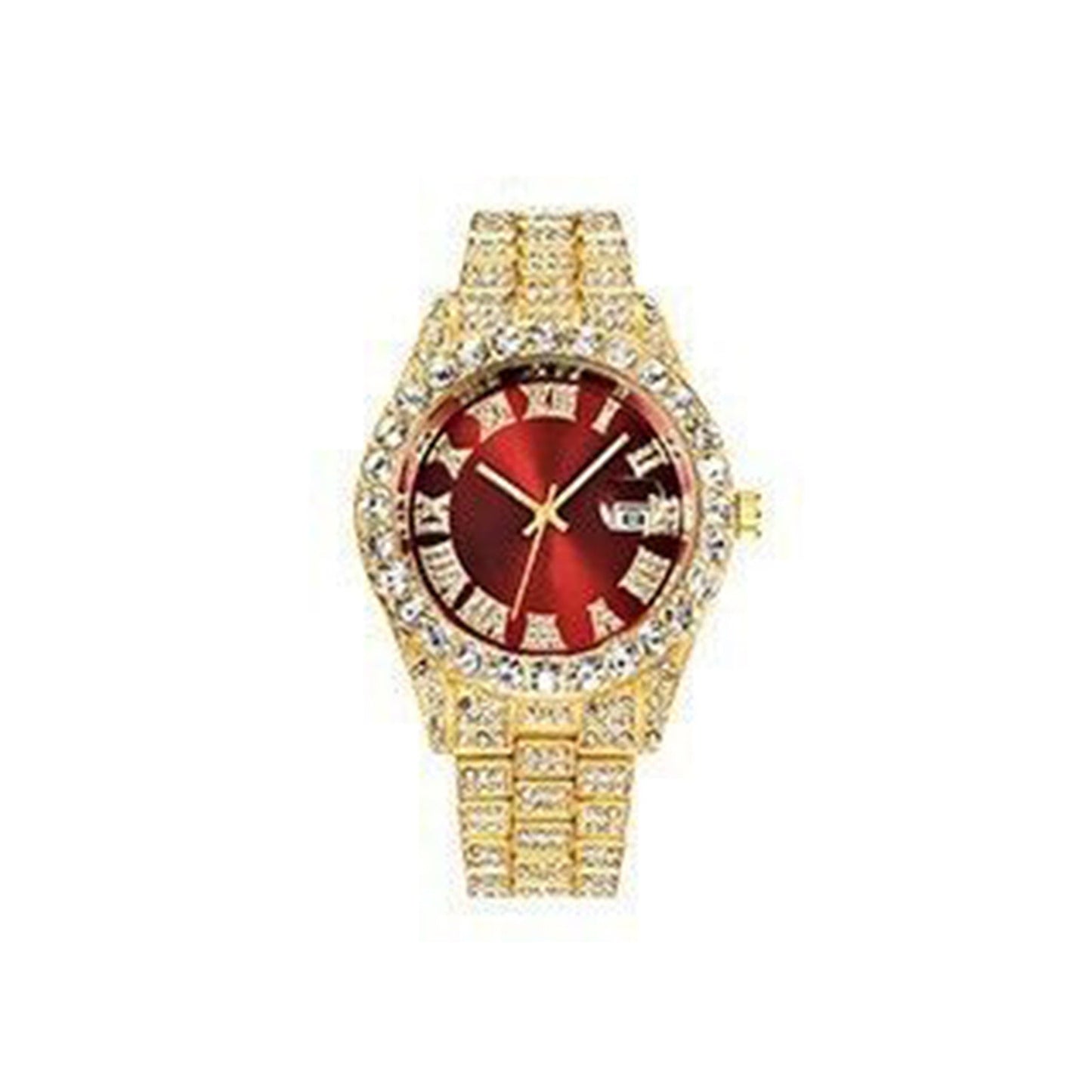 Men Luxury Hip Hop Watch Iced Bling Diamond with Stainless Steel Band