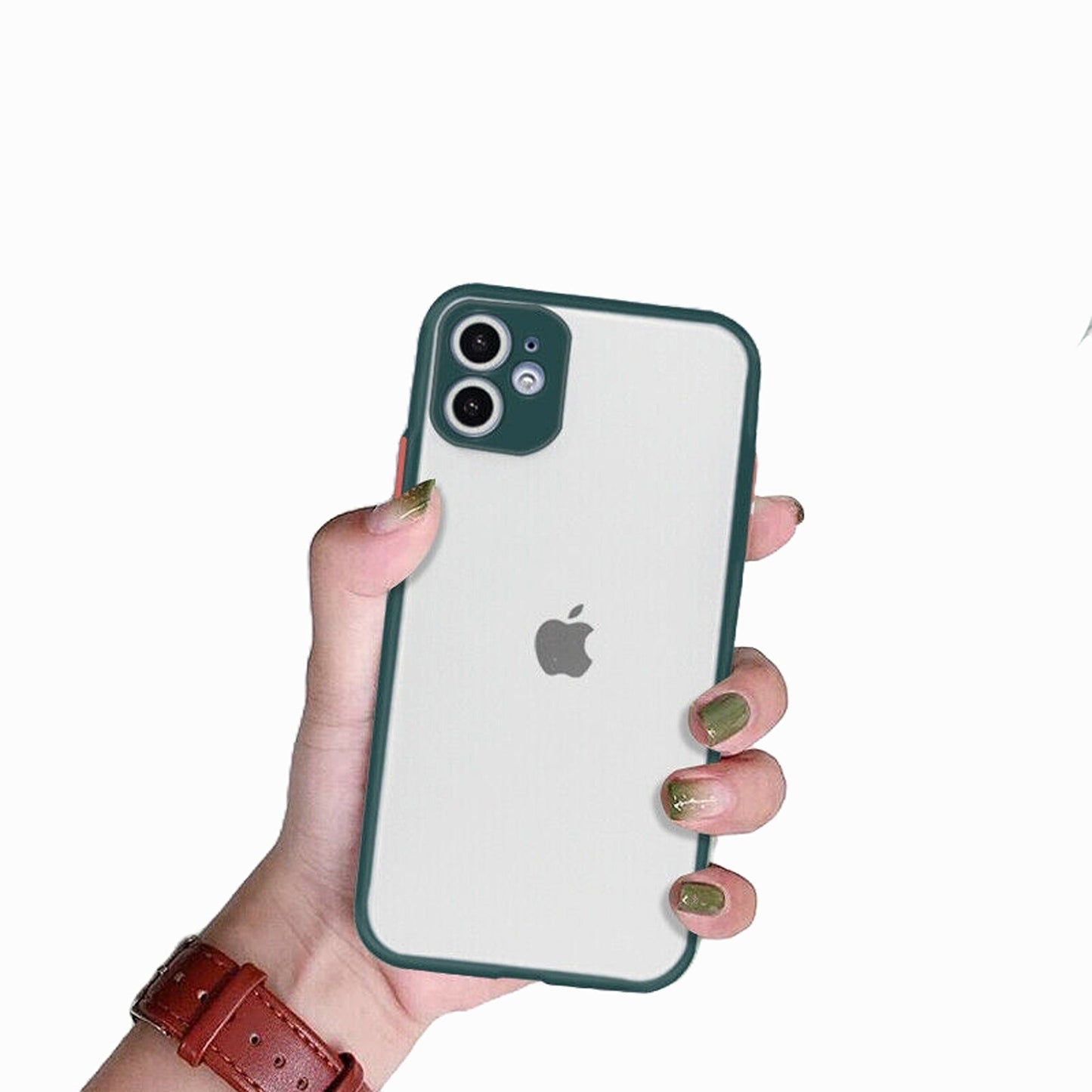 Dark Green Bumper Case Cover Clear Silicone Matte For iPhone 11 Pro Max XS XR 7 8