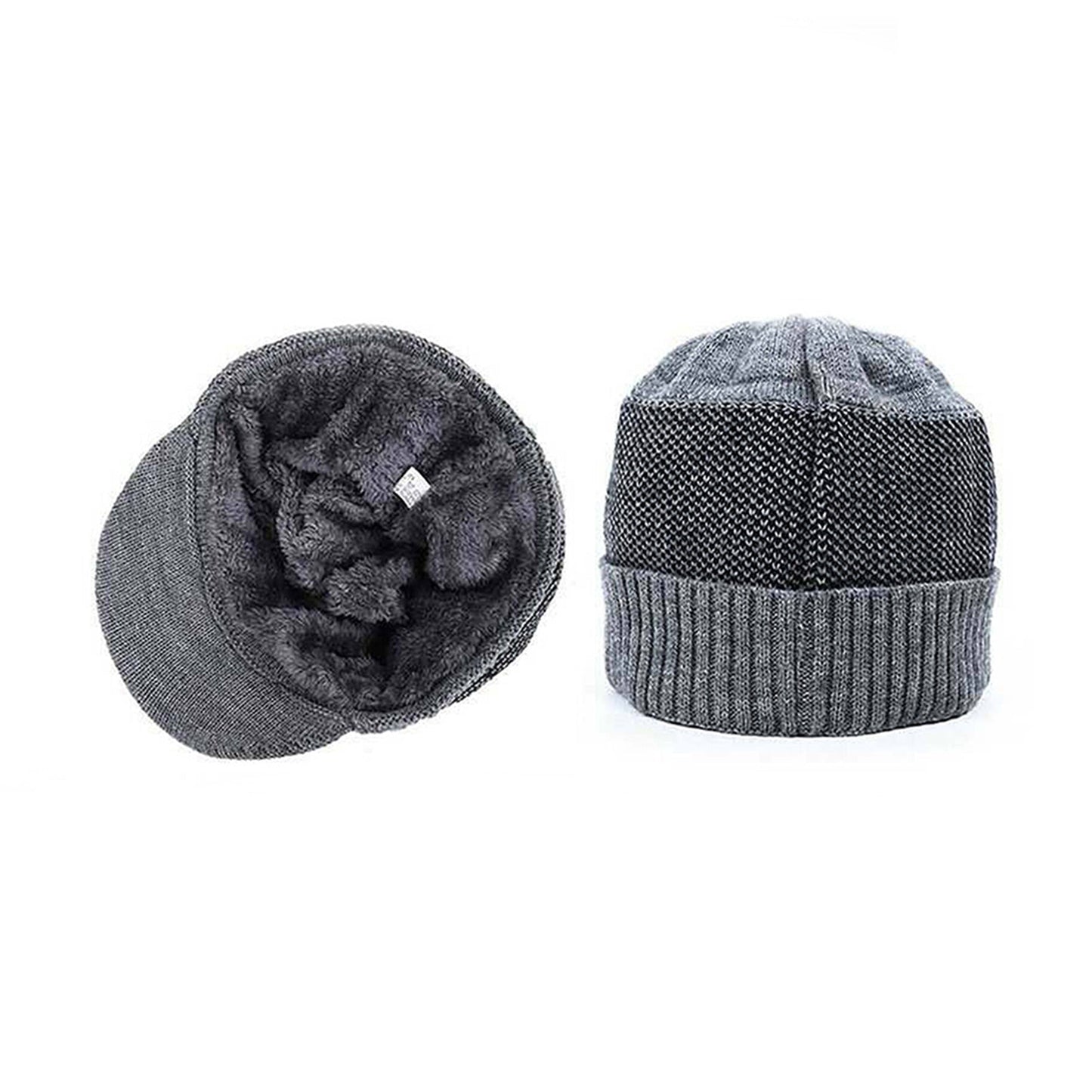 Men and Women Winter Beanie Hat and Scarf Set Fleece Warm Snow Ski Cap