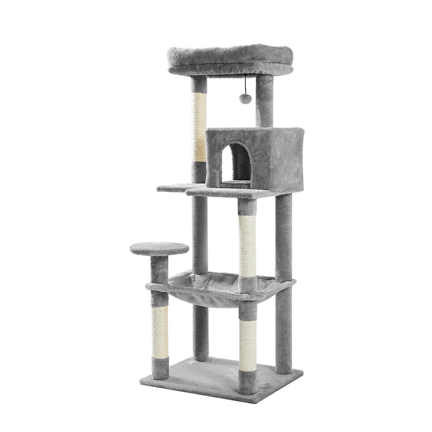 143cm Cats Condo House Cat Tree Tower with Scratching Post and Toys