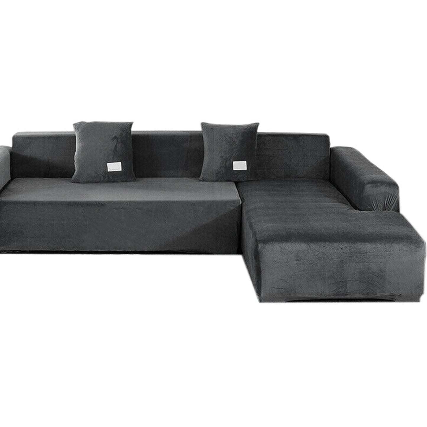 Dark Grey Super Stretch Slipcover Velvet Sofa Covers Couch Cover