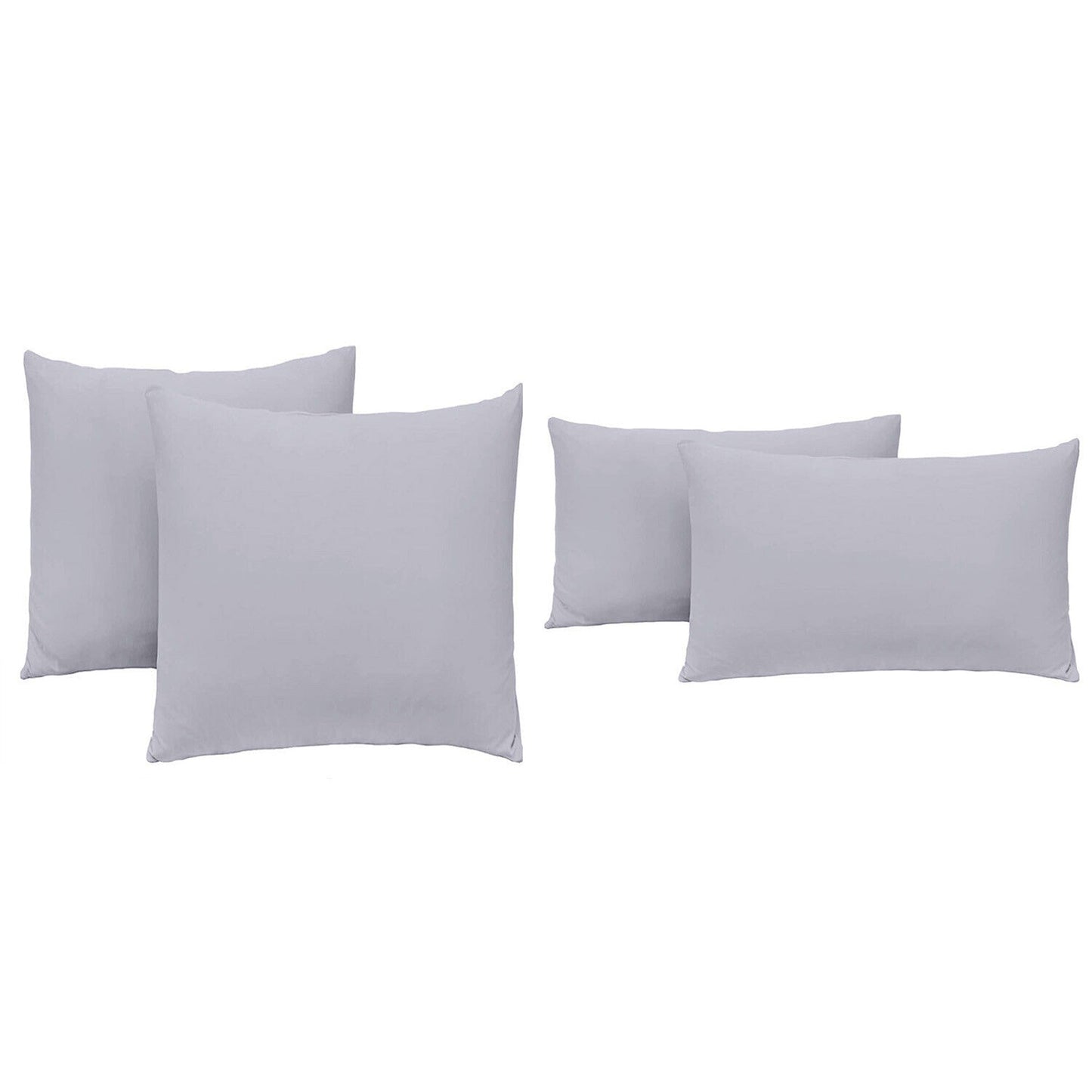 Light Gray 2 Pack Standard European Queen King Pillow Cases