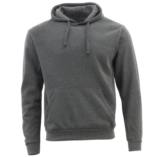 Dark Grey Unisex Adult Basic Plain Hoodie Men Pullover Sweater