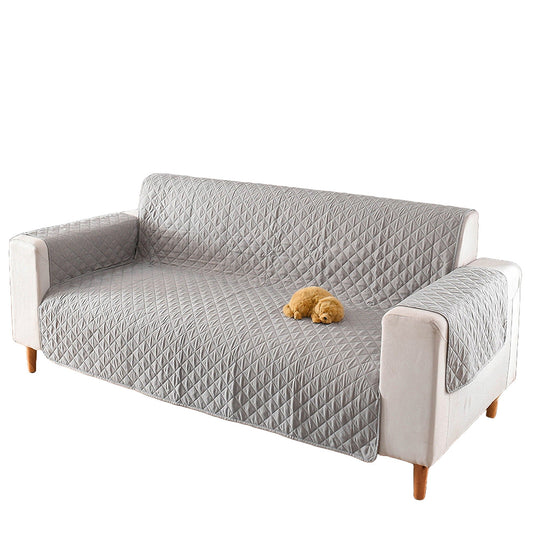 Grey Quilted Couch Covers Lounge Slipcover Seater Pet Sofa Protector Cover