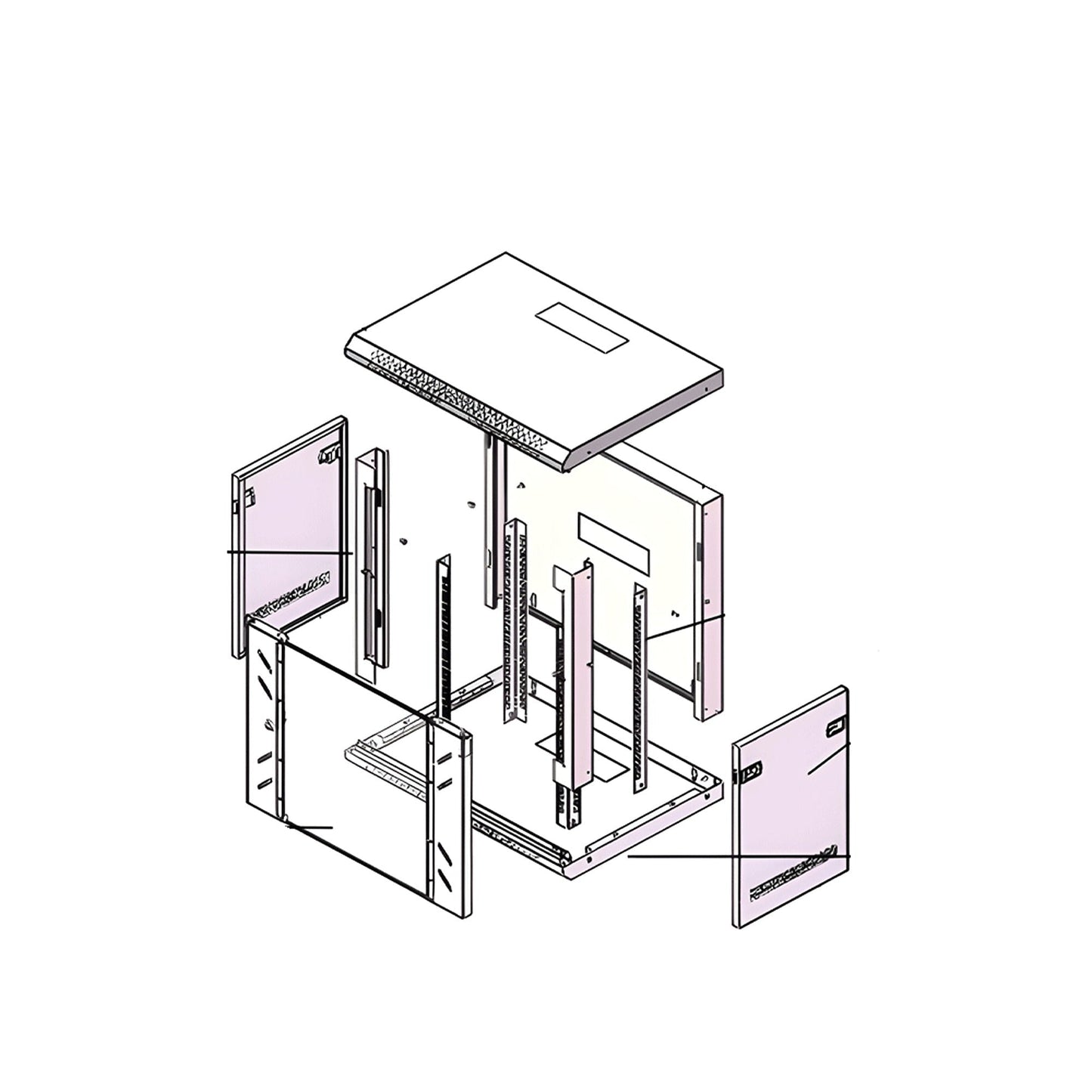 19in Wall Mounted Data Network Cabinet for Servers 450mm Depth