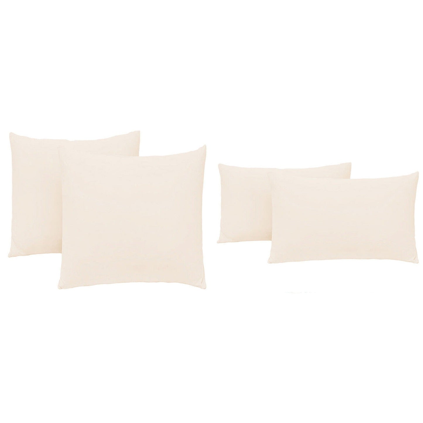 Cream 2 Pack Standard European Queen King Pillow Cases