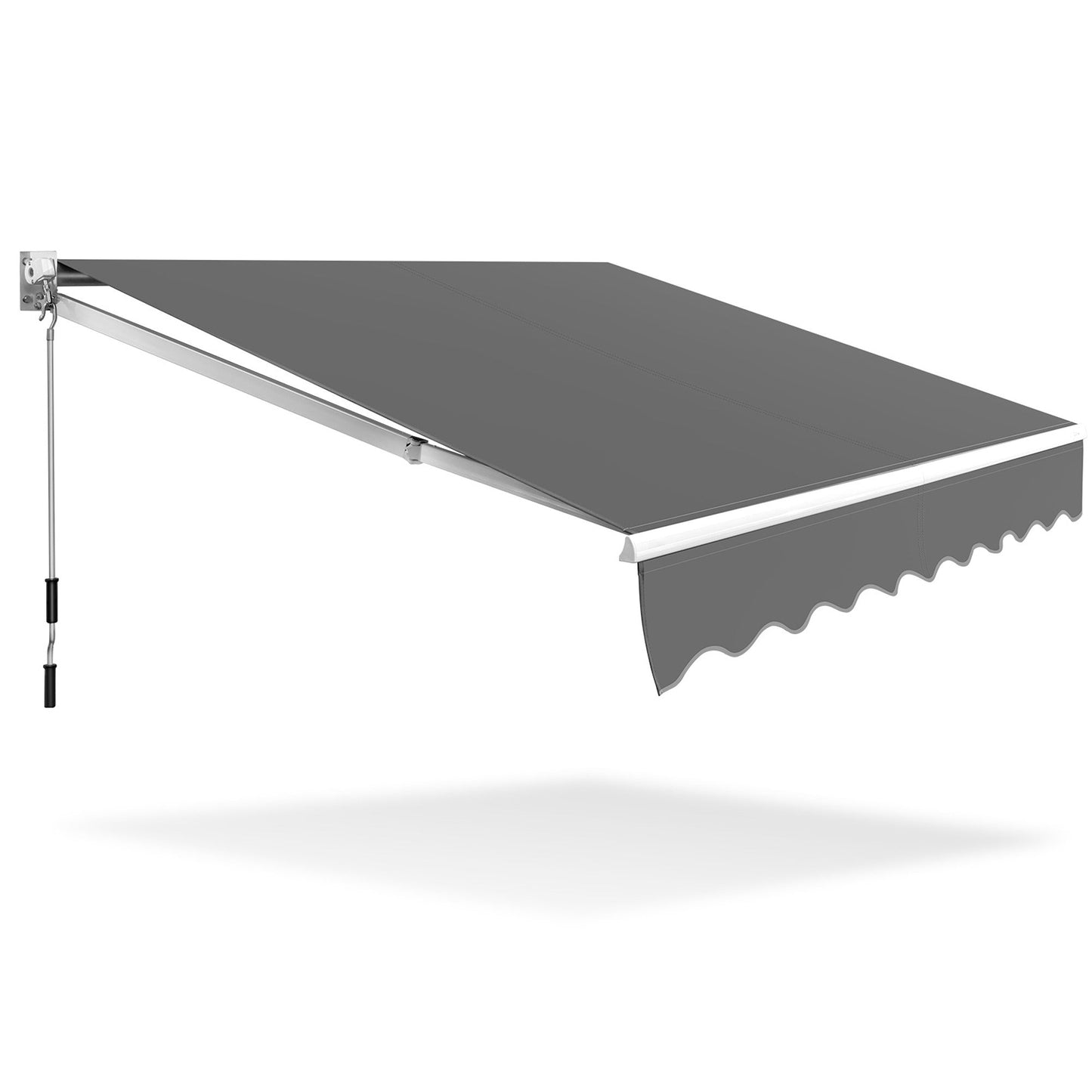 Manual Outdoor Sunshade Canopy Awning with Retractable Folding Arm