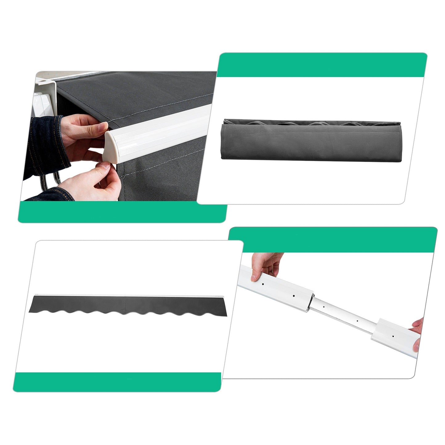 Manual Outdoor Sunshade Canopy Awning with Retractable Folding Arm