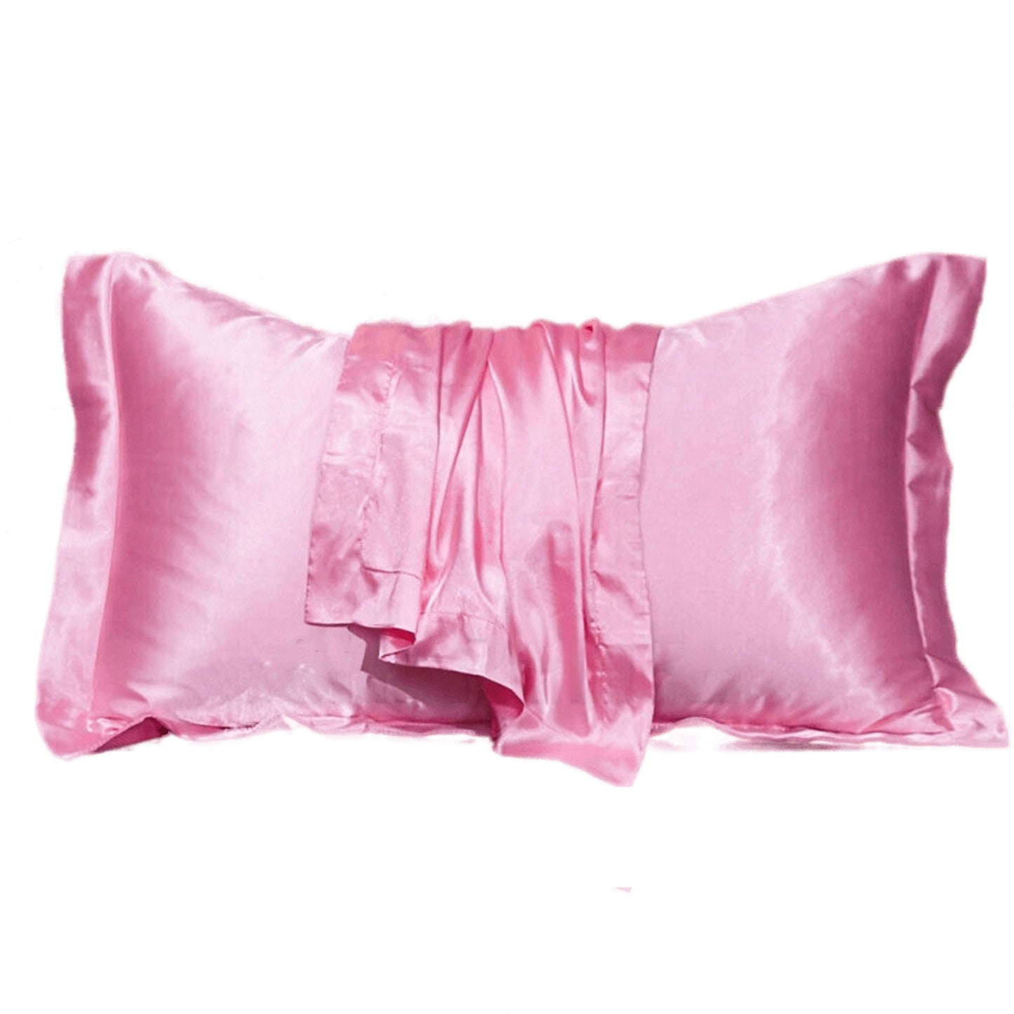 2pcs Silk Satin Bedding Pillowcases Smooth Soft Standard Cover
